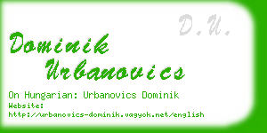 dominik urbanovics business card